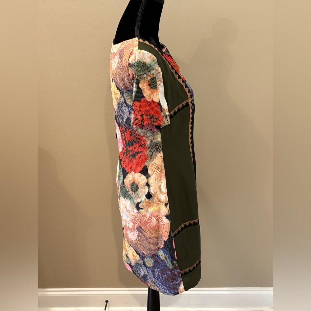 Women’s Anthropologie RANNA GILL Fanned Vingette Shift Mini Dress- Size 10 - Picture 5 of 8